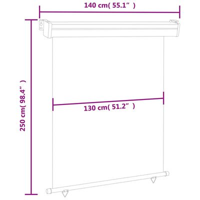 vidaXL barna oldalsó terasznapellenző 145 x 250 cm