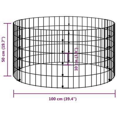 vidaXL kör alakú horganyzott acél gabion oszlop Ø100 x 50 cm