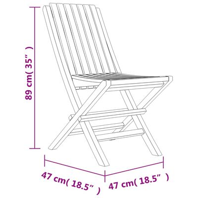 vidaXL 8 db tömör tíkfa összecsukható kerti szék 47 x 47 x 89 cm