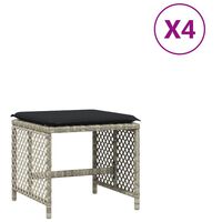 vidaXL 4db világosszürke polyrattan kerti szék párnával 41 x 41 x 36cm