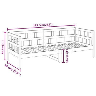 vidaXL mézbarna tömör fenyőfa kanapéágy 90 x 190 cm