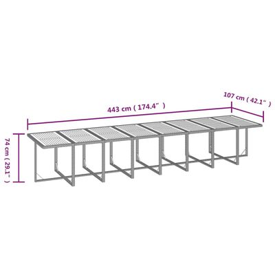 vidaXL 21 részes fekete polyrattan kerti étkezőgarnitúra párnákkal