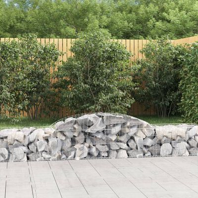 vidaXL 20 db íves horganyzott vas gabion kosár 300x50x40/60 cm