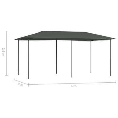 vidaXL antracitszürke pavilon 2,98 x 5,3 x 2,59 m 160 g/m²