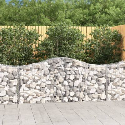 vidaXL 4 db íves horganyzott vas gabion kosár 200x50x80/100 cm