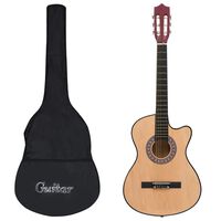 vidaXL 12 részes 6 húros akusztikus western cutaway gitár szett 38"