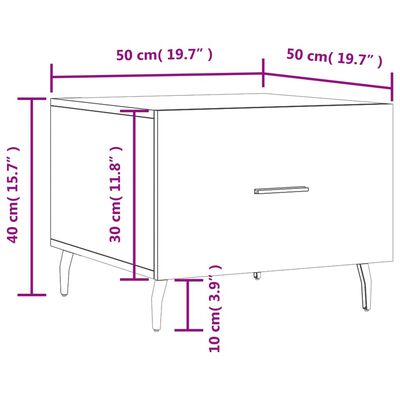 vidaXL 2 db betonszürke szerelt fa dohányzóasztal 50 x 50 x 40 cm