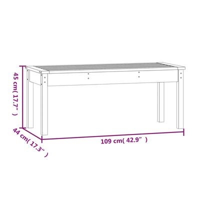 vidaXL tömör duglászfenyő kerti pad 109x44x45 cm