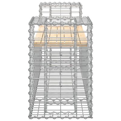 vidaXL tömör fenyőfa gabion kerti pad 183x41x60,5 cm