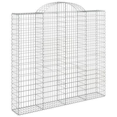 vidaXL 2 db íves horganyzott vas gabion kosár 200x50x180/200 cm