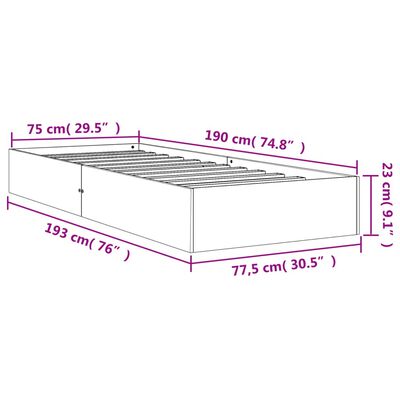 vidaXL viaszbarna tömör fenyőfa ágy matrac nélkül 75 x 190 cm