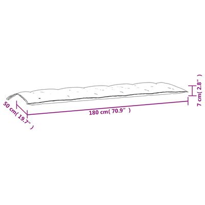 vidaXL kék és fehér csíkos oxford szövet padpárna 180 x 50 x 7 cm