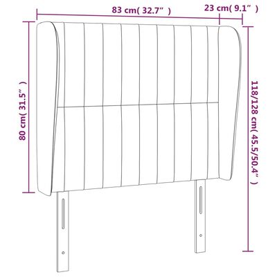 vidaXL fekete szövet fejtámla szárnyakkal 83 x 23 x 118/128 cm