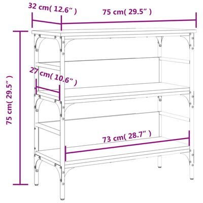 vidaXL füstös tölgy színű szerelt fa tálalóasztal 75x32x75 cm