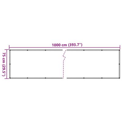 vidaXL zöld növénymintás PVC belátás elleni erkélyparaván 1000x75 cm