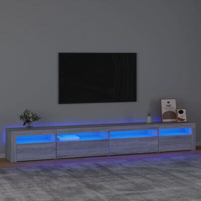 vidaXL szürke sonoma színű TV-szekrény LED-lámpákkal 270x35x40 cm