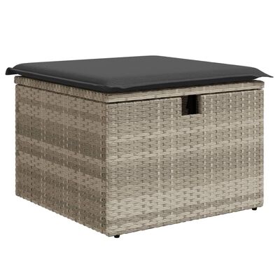 vidaXL világosszürke polyrattan kerti szék párnával 55 x 55 x 37 cm