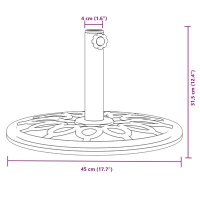 vidaXL kerek napernyőtalp rúdhoz Ø38 / 48 mm 12 kg