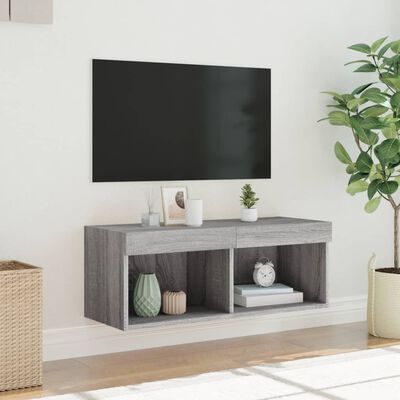 vidaXL szürke sonoma színű TV-szekrény LED-világítással 80x30x30 cm