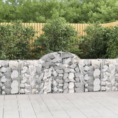 vidaXL 25 db íves horganyzott vas gabion kosár 200x30x80/100 cm