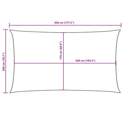 vidaXL krémszínű téglalap alakú oxford-szövet napvitorla 2 x 4,5 m