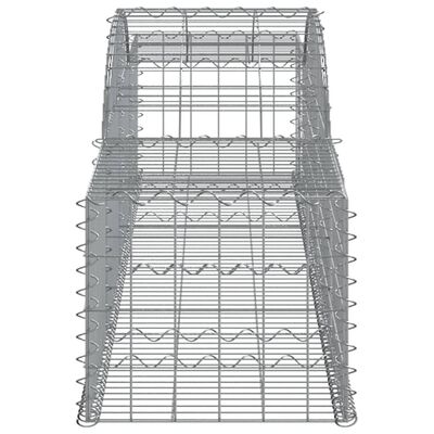 vidaXL 20 db íves horganyzott vas gabion kosár 300x50x40/60 cm