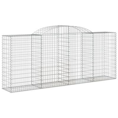 vidaXL 5 db íves horganyzott vas gabion kosár 300x50x120/140 cm