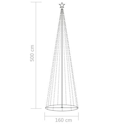 vidaXL kúp alakú karácsonyfa 752 színes LED-del 160 x 500 cm