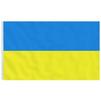 vidaXL ukrán zászló sárgaréz gyűrűkkel 90 x 150 cm