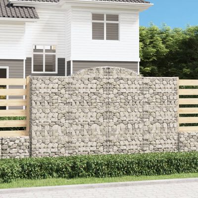 vidaXL 5 db íves horganyzott vas gabion kosár 300x50x180/200 cm