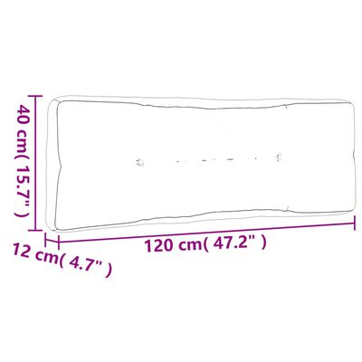 vidaXL világoskék szövet raklappárna 120 x 40 x 12 cm