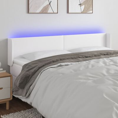 vidaXL fehér műbőr LED-es fejtámla 203x16x78/88 cm