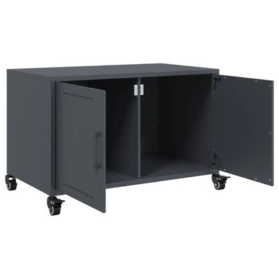 vidaXL antracitszürke hidegen hengerelt acél TV-szekrény 68x39x43,5 cm