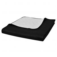 Kétoldalú vattázott ágytakaró 170 x 210 cm fekete/fehér