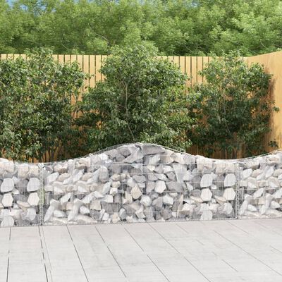 vidaXL 2 db íves horganyzott vas gabion kosár 200x30x60/80 cm