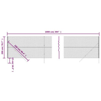 vidaXL zöld drótkerítés 2 x 10 m