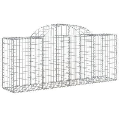 vidaXL 2 db íves horganyzott vas gabion kosár 200x50x80/100 cm