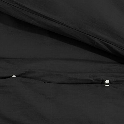 vidaXL fekete pamut ágyneműhuzat-garnitúra 135 x 200 cm