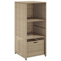 vidaXL bézs polyrattan kerti tárolószekrény 50 x 55 x 115 cm