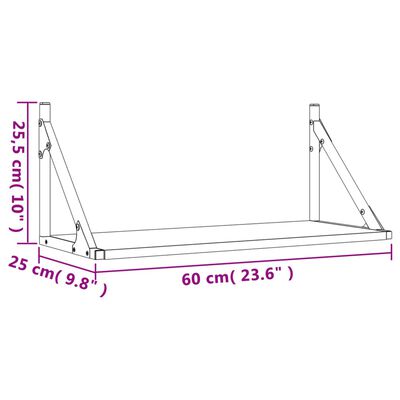 vidaXL 2 db sonoma tölgy színű szerelt fa fali polc 60 x 25 x 25,5 cm