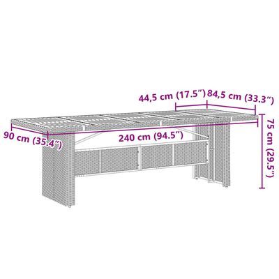 vidaXL 9 részes szürke polyrattan kerti bisztrógarnitúra párnákkal