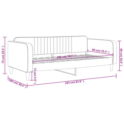 vidaXL sötétzöld bársony kanapéágy 90x200 cm