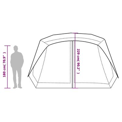 vidaXL 10 személyes világoszöld LED-es felugró családi sátor