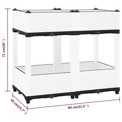 vidaXL polipropilén magaságyás 80 x 40 x 71 cm