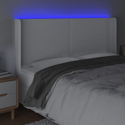 vidaXL fehér műbőr LED-es fejtámla 183x16x118/128 cm