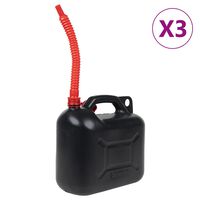 vidaXL 3 db fekete műanyag üzemanyagkanna rugalmas kifolyóval 10 L