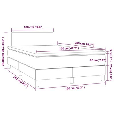 vidaXL cappuccino színű műbőr rugós ágy matraccal 120 x 200 cm