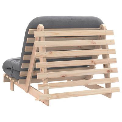 vidaXL tömör fenyőfa futon kanapéágy matraccal 100 x 206 x 11 cm