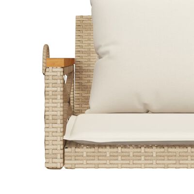 vidaXL bézs polyrattan hintapad párnákkal 109 x 62 x 40 cm