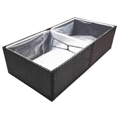 vidaXL fekete polyrattan kerti ültetőláda 157 x 80 x 40 cm